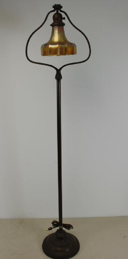 TIFFANY Style Bronze Bell Form Floor Lamp, (1 of 5)