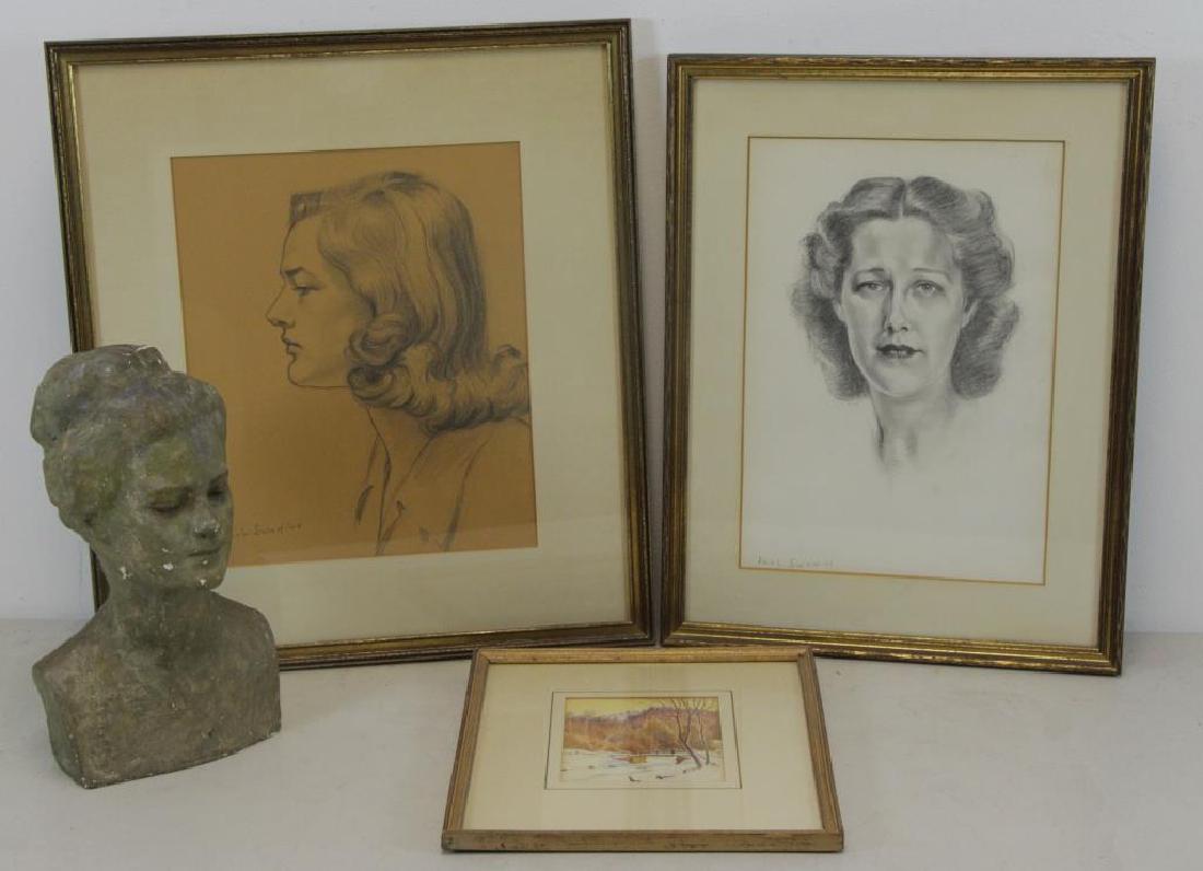 SWAN, Paul. Four (4) Works. Three Works on Paper (1 of 10)