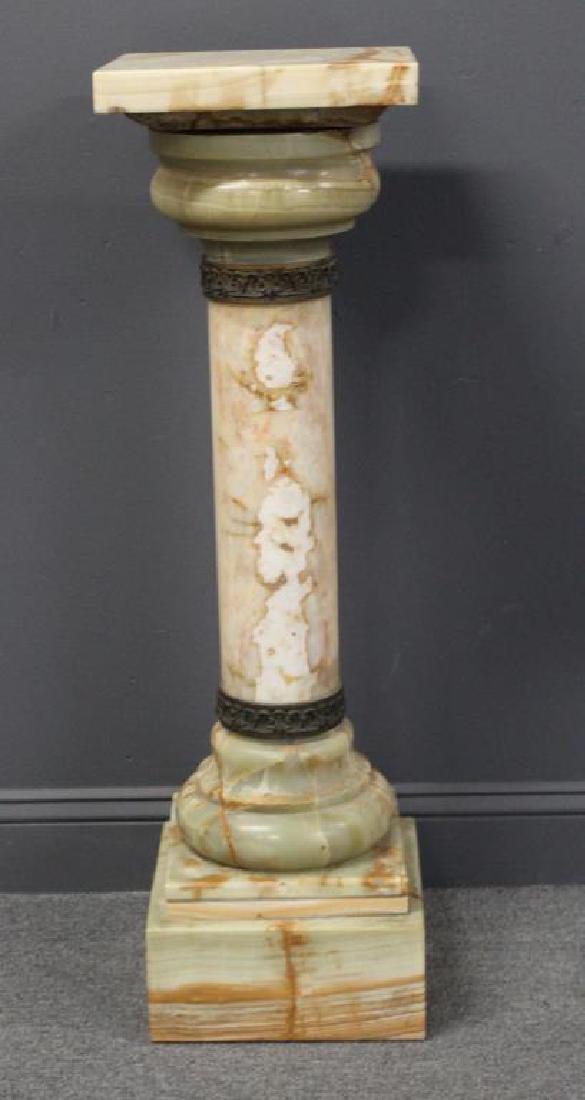 Antique Bronze Mounted Onyx Pedestal. (1 of 6)