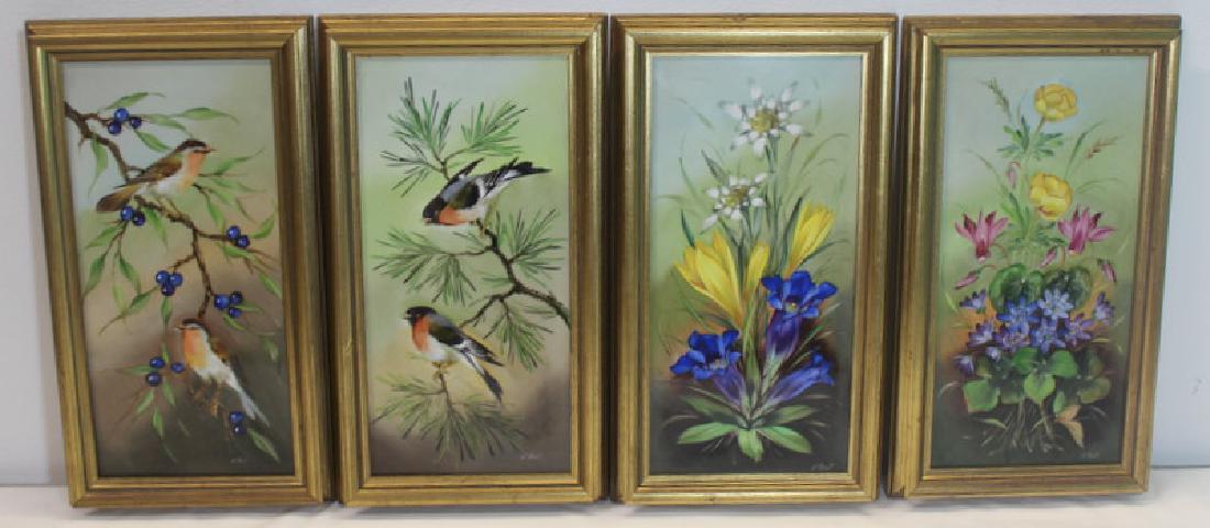 4 Artist Signed Mettlach Painted Porcelain Plaques (1 of 10)