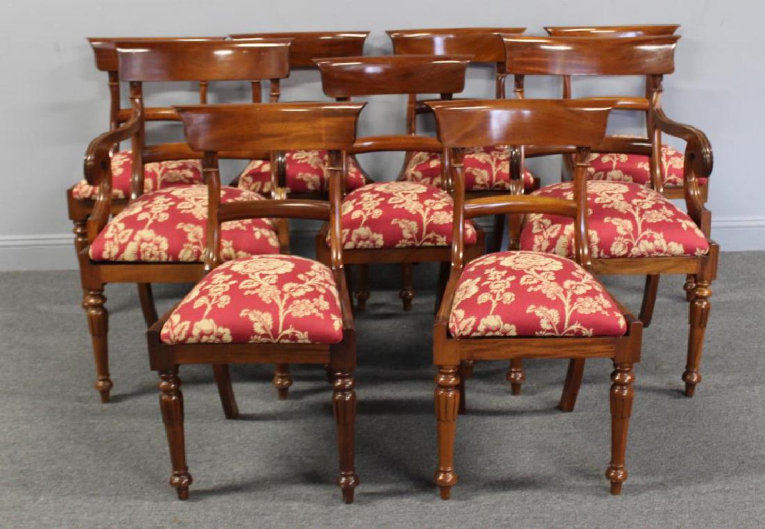 Set of 9 Regency Style Mahogany Dining Chairs. (1 of 9)