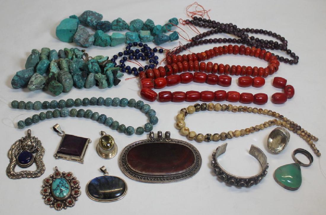 JEWELRY. Assorted Grouping of Sterling and Colored (1 of 11)