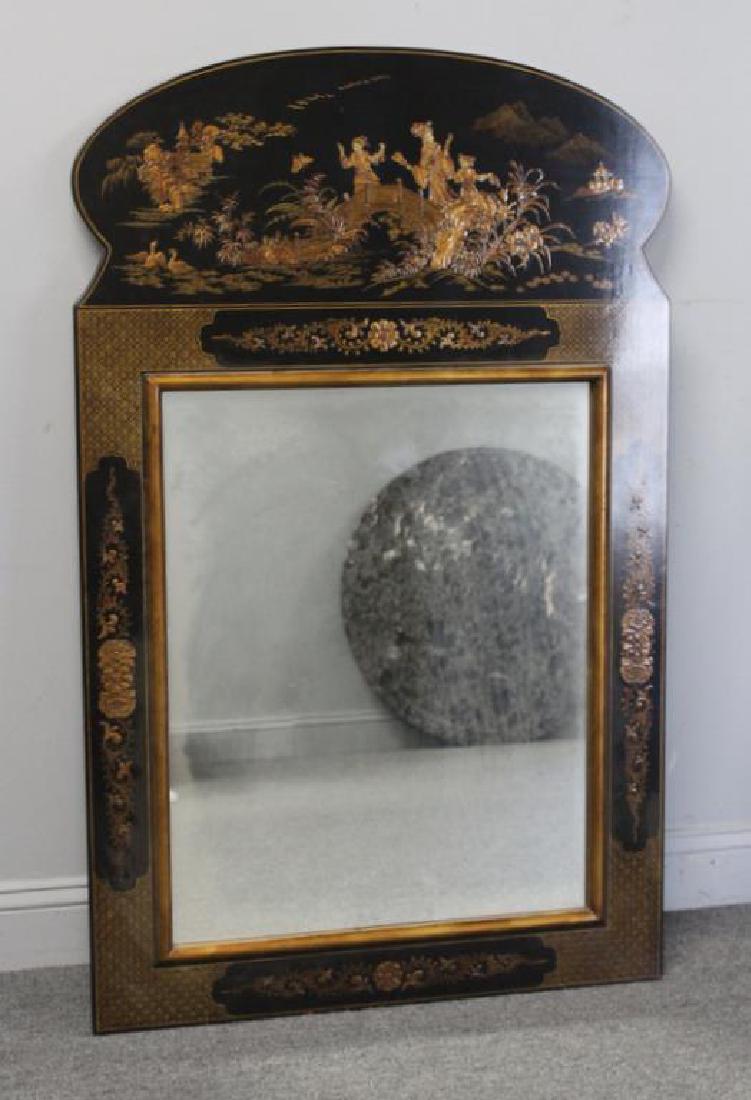 Chinoiserie Decorated and Lacquered Mirror. (1 of 4)