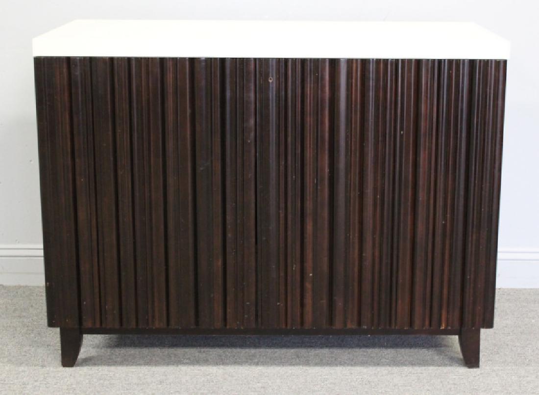 BAKER. Barbara Barry Lacquered and Fluted Cabinet. (1 of 6)