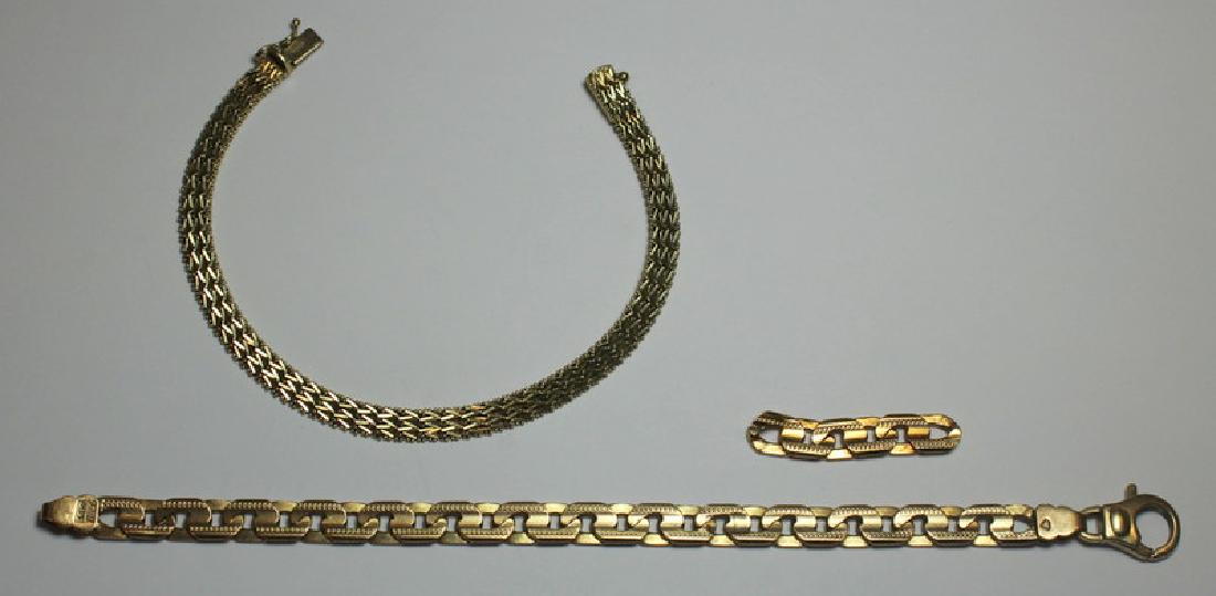 JEWELRY. 14kt Gold Bracelet Grouping. (1 of 10)
