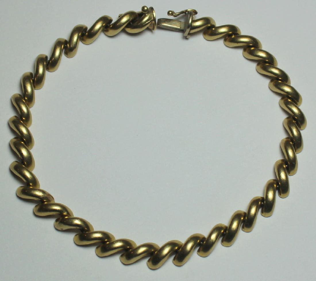 JEWELRY. Signed Italian 14kt Gold Link Bracelet. (1 of 6)