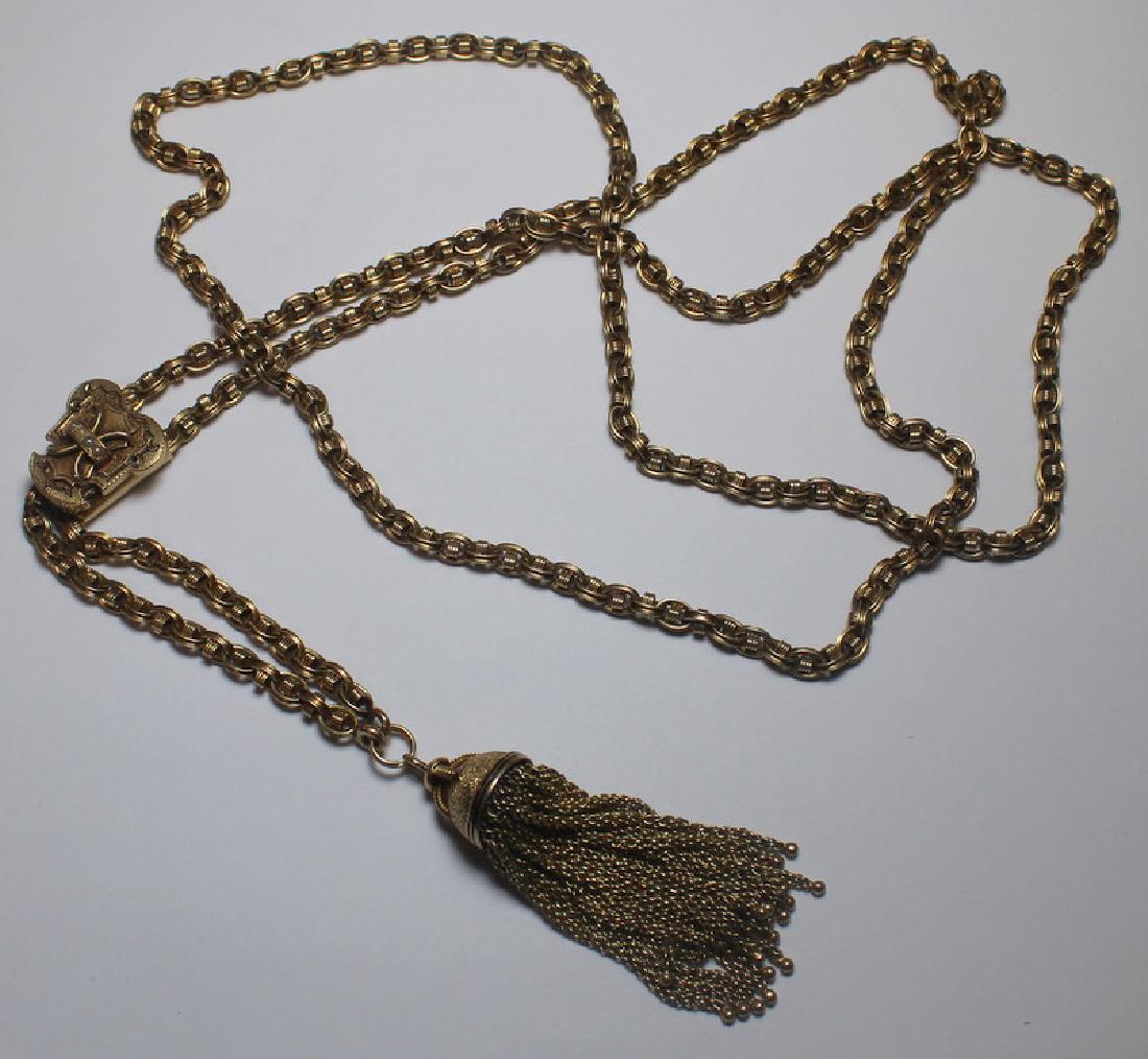 JEWELRY. Victorian 14kt Gold Slide Necklace. (1 of 7)