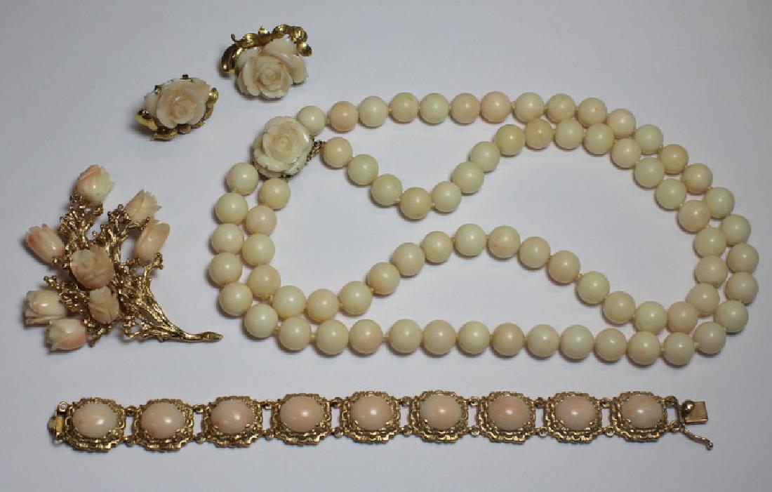 JEWELRY. 5 Pc. Angel Skin Coral and 14kt Gold (1 of 13)