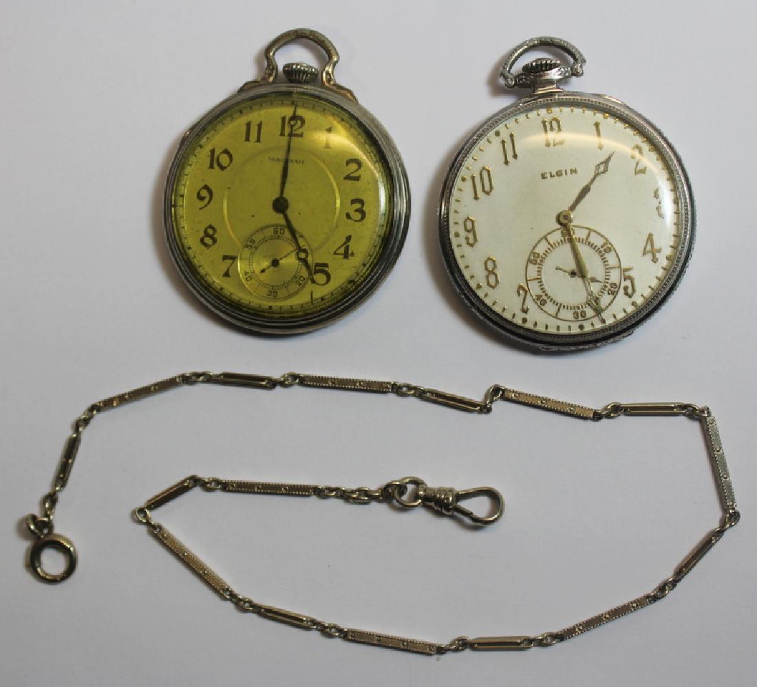 JEWELRY. Elgin and Waltham Pocket Watches. (1 of 13)