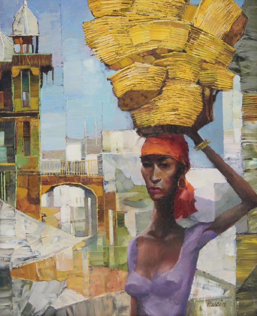 RUSSIN, George. Oil on Board. "Port Au Prince (1 of 4)