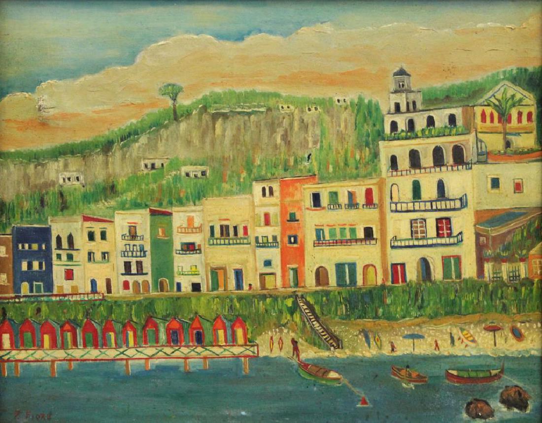 FIORE, P. Oil on Canvas. Coastal Resort Scene. (1 of 7)