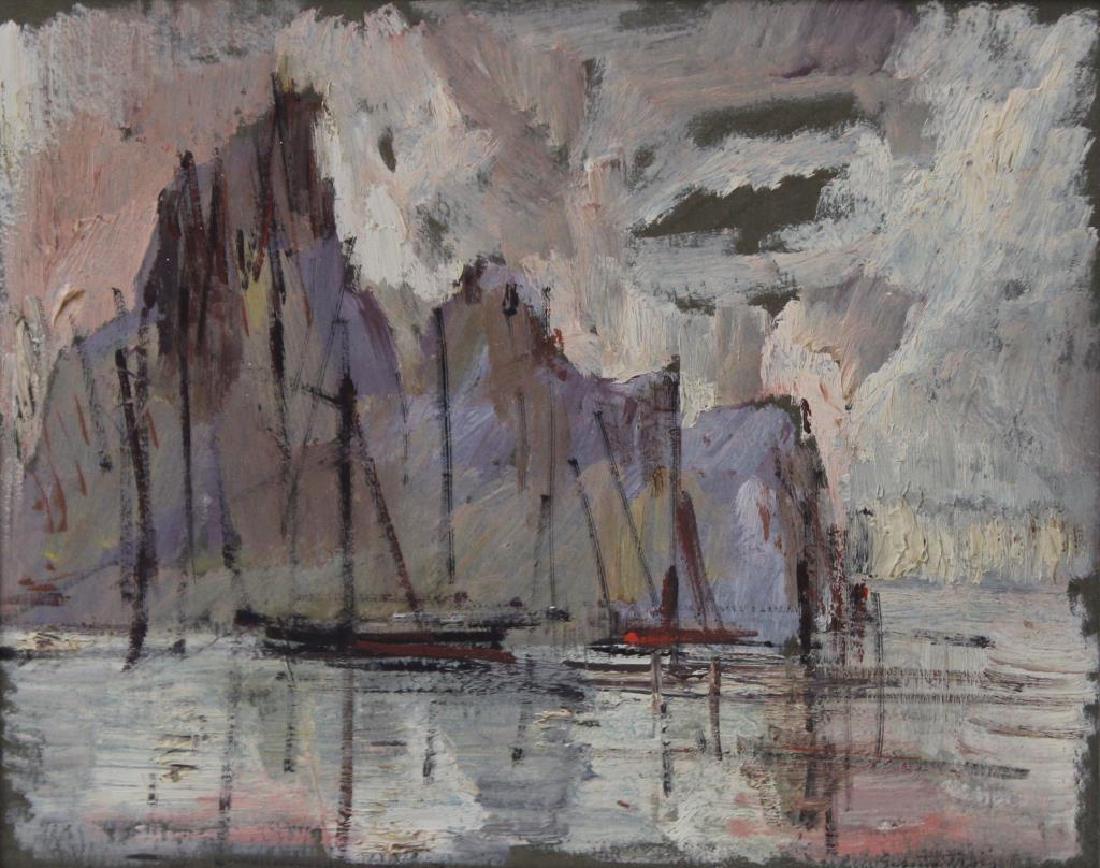 TROIS, Gustav. Oil on Board. Boats. (1 of 4)