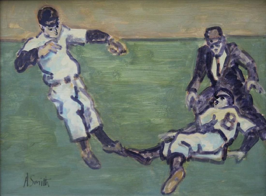SMITH, A. Oil on Board. Baseball Scene. (1 of 5)