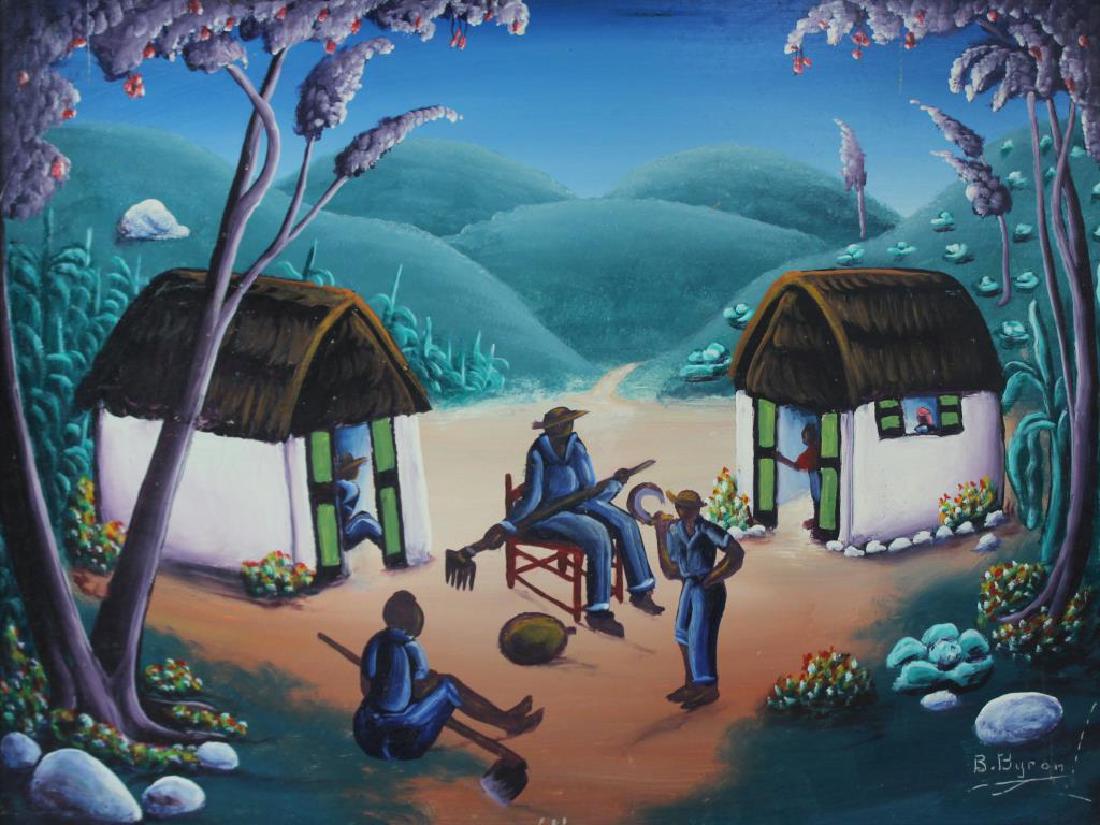 BYRON, B. Oil on Board. Untitled Village Scene. (1 of 5)