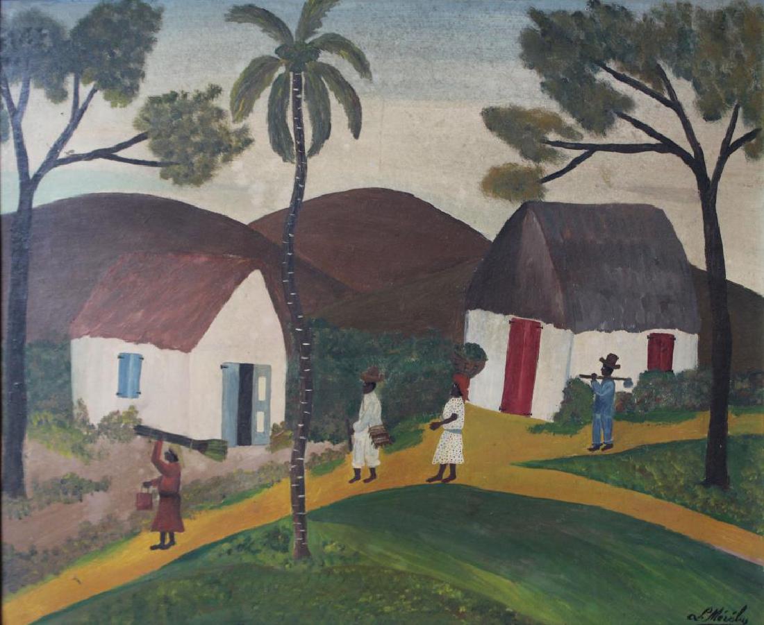 MEILEY, L. Oil on Board. Untitled Village Scene. (1 of 5)