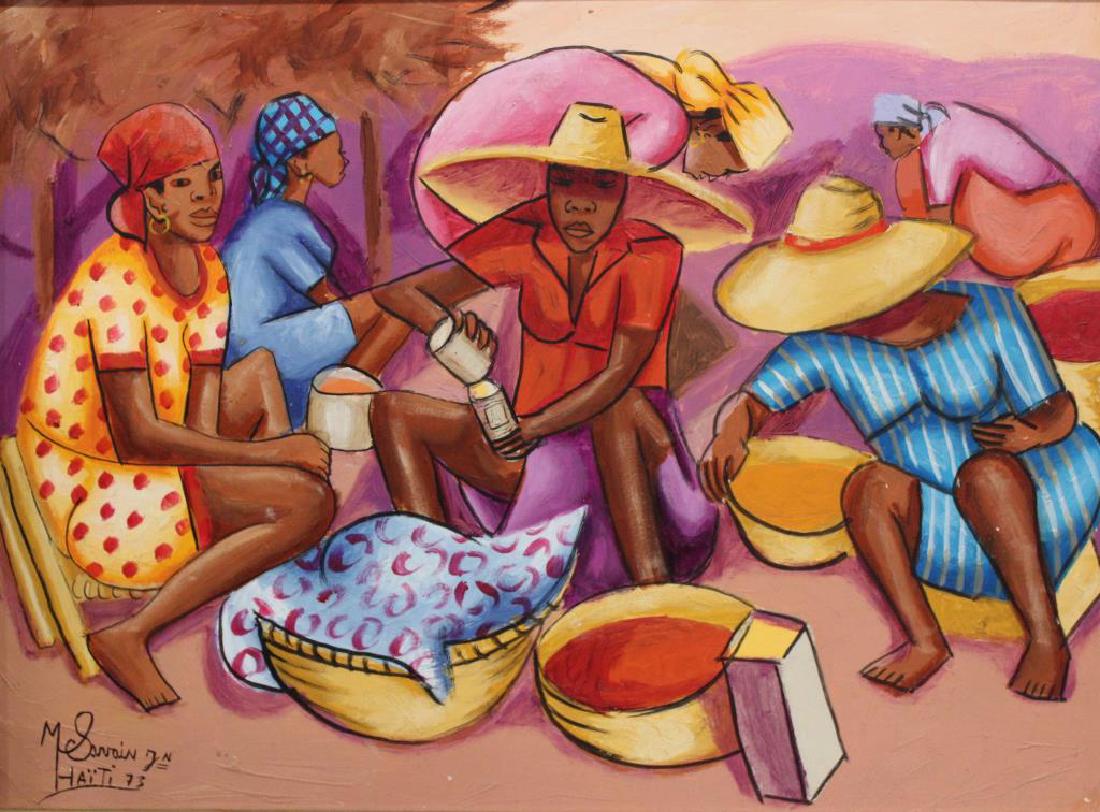 SAVAIN, M. Oil on Board. Untitled Market Scene. (1 of 5)