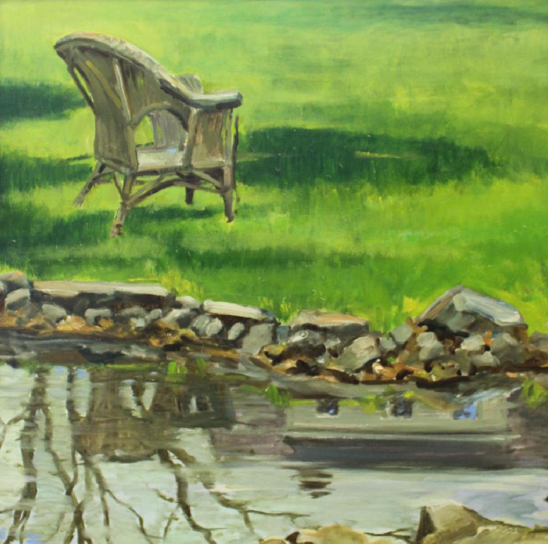 MESKAUAL Oil on Canvas Laid on Board. Waterside (1 of 5)