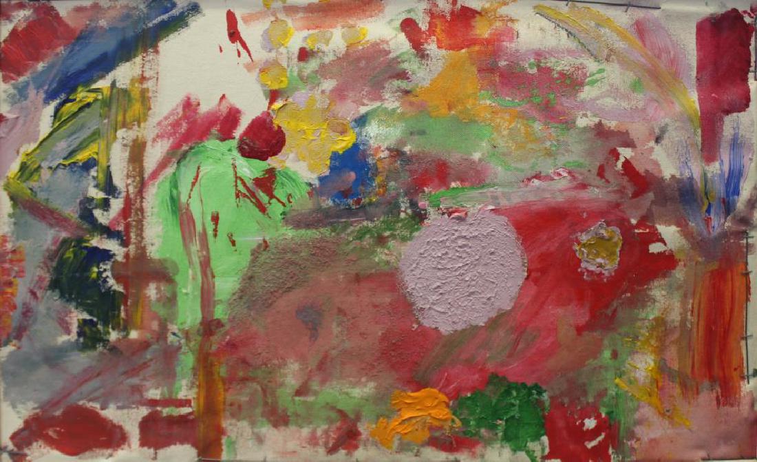 APPARENTLY Unsigned. Mixed Media On Canvas Laid on (1 of 5)