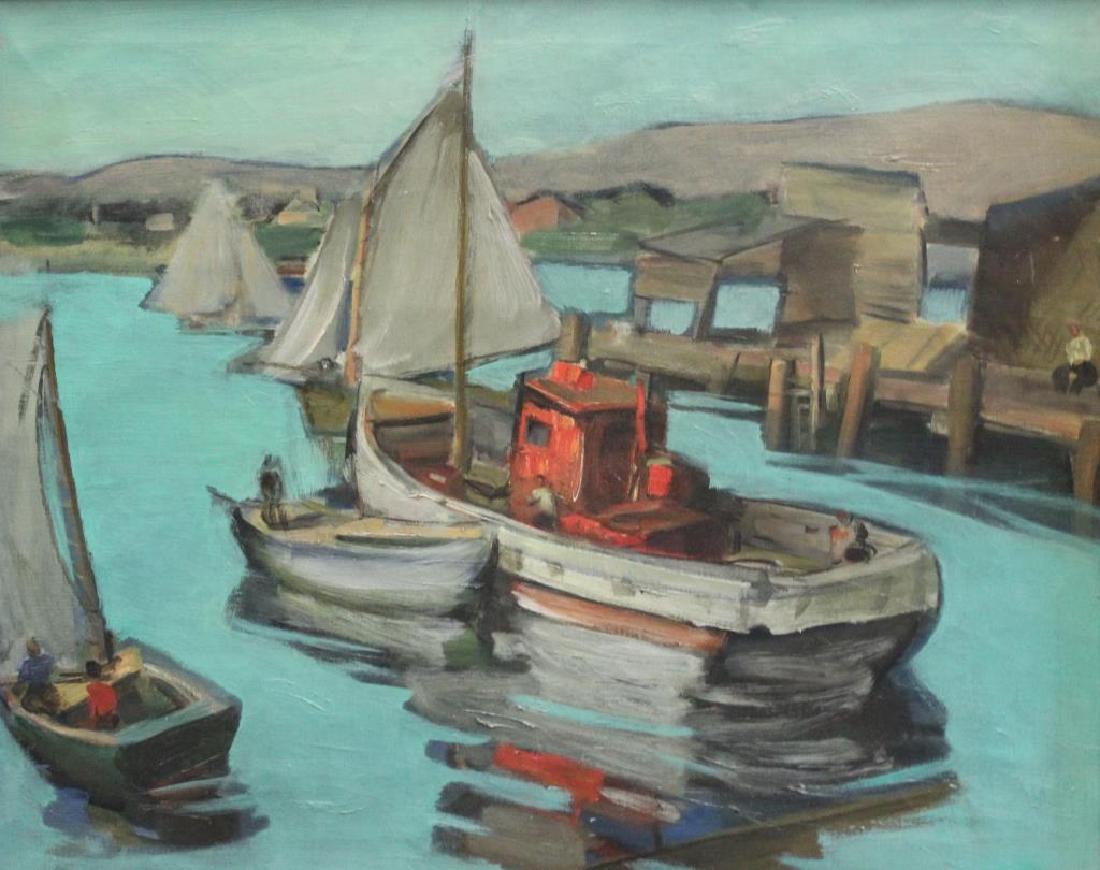 FOSHKO, Josef. Oil on Canvas. Harbor Scene. (1 of 4)