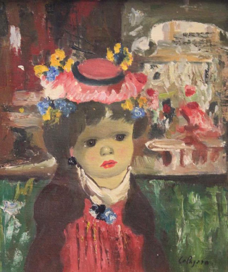CALOGERO, Jean. Oil on Canvas. Young Girl with (1 of 4)