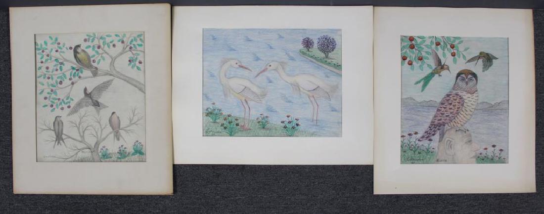 LEBDUSKA, Lawrence. Lot of Three Crayon and (1 of 8)