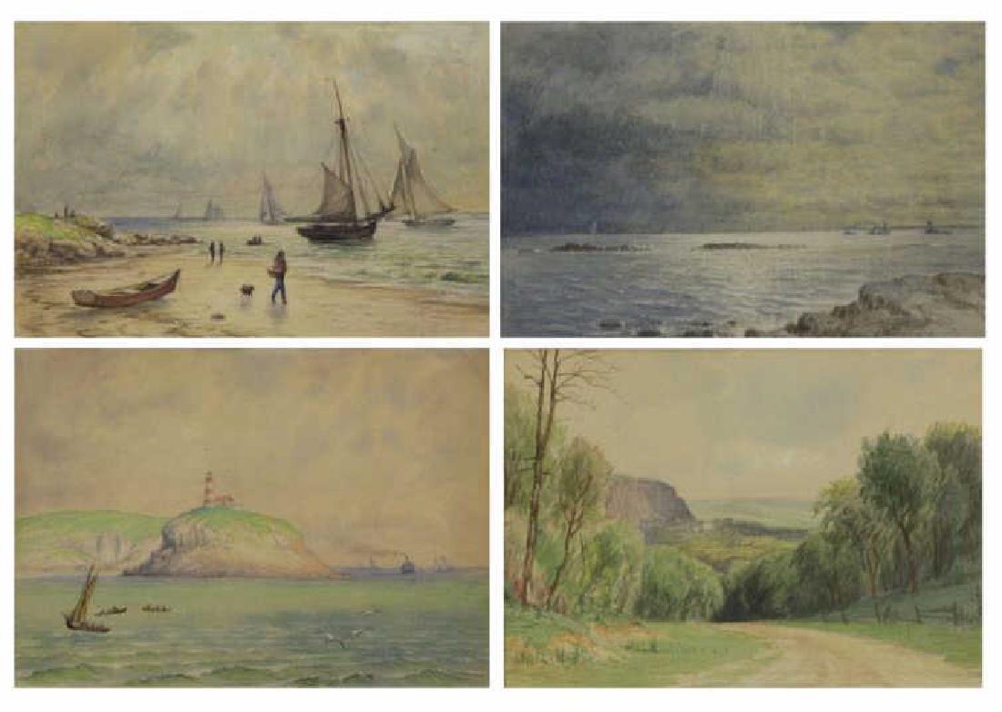 CANDEE, George E. Four (4) Watercolors. (1 of 12)