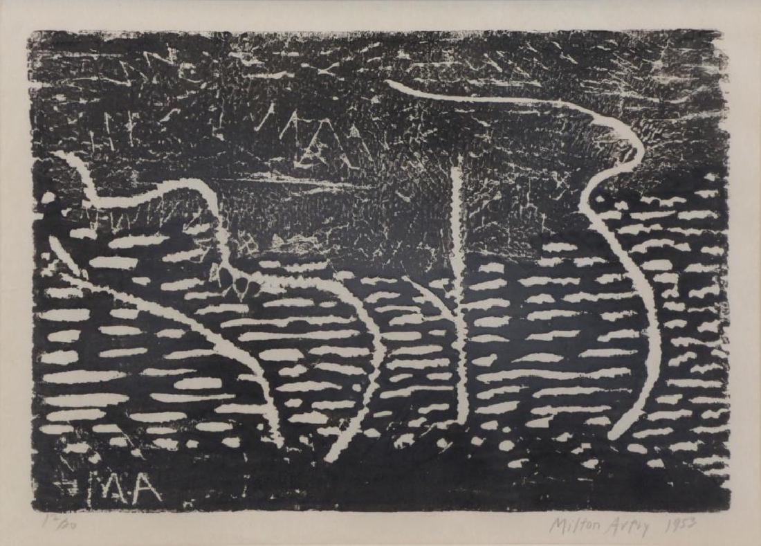 AVERY, Milton. Woodcut "Trees By The Sea" 1953. (1 of 6)