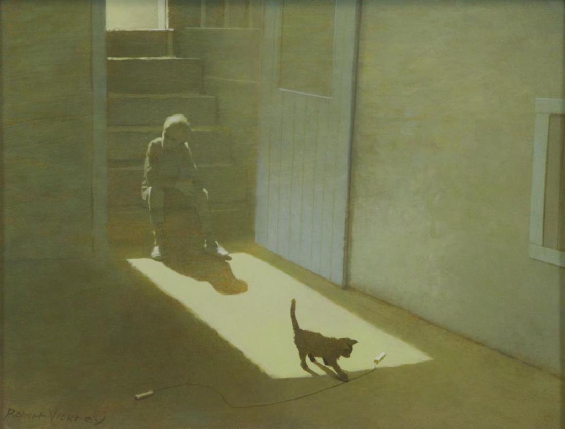 VICKREY, Robert. Oil on Board "Basement Study". (1 of 11)