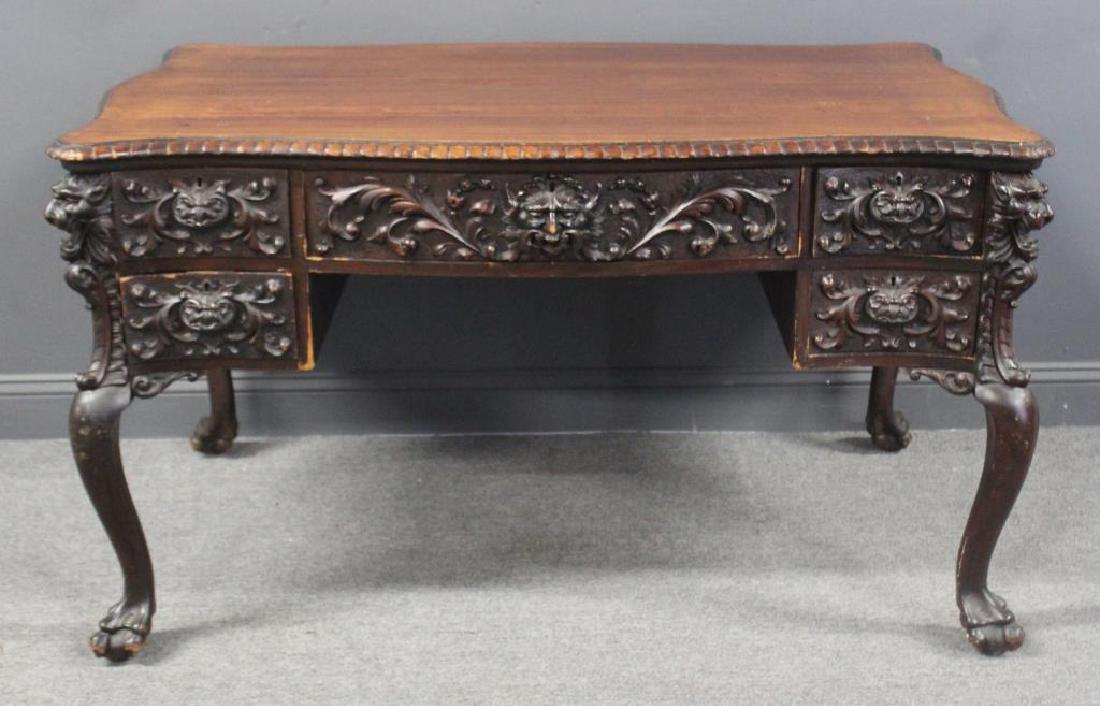 HORNER. Signed Highly Carved Mahogany (1 of 9)