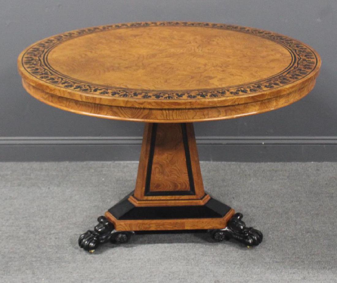 BAKER. Signed Yew Wood Ebonised and Inlaid Regency (1 of 5)