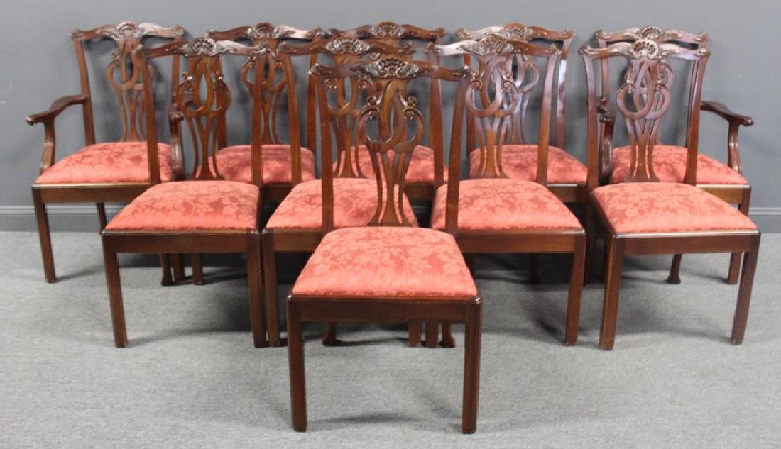 BAKER, Signed Set of 10 Mahogany Dining Chairs. (1 of 7)