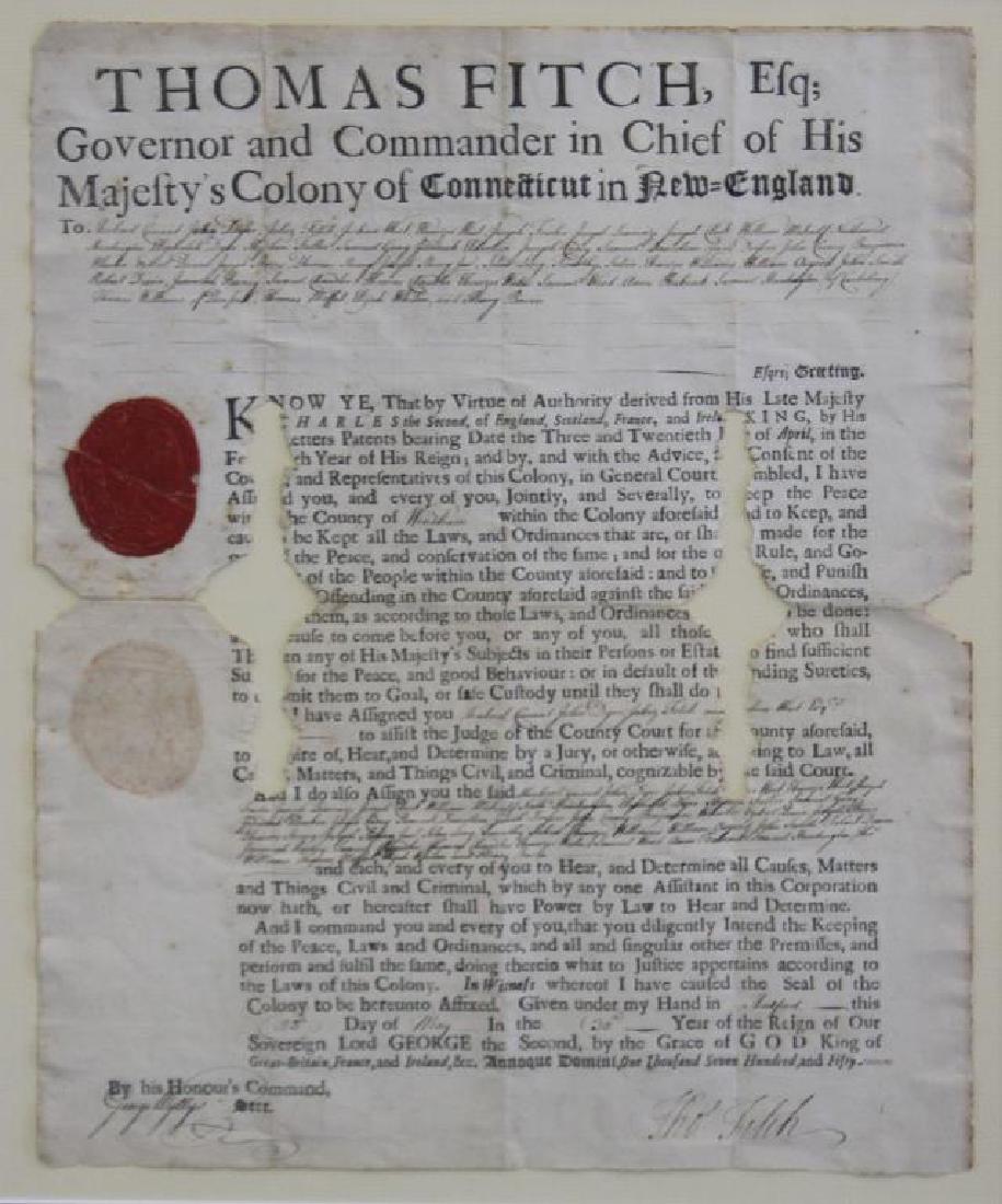 AMERICAN Colonial Document. Connecticut. (1 of 9)