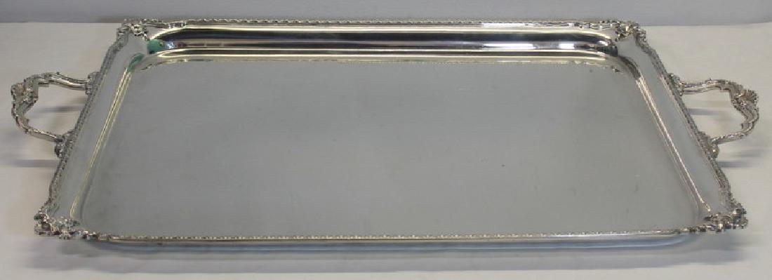 SILVER. Large Adie Bros. Ltd. English Silver Tray. (1 of 5)