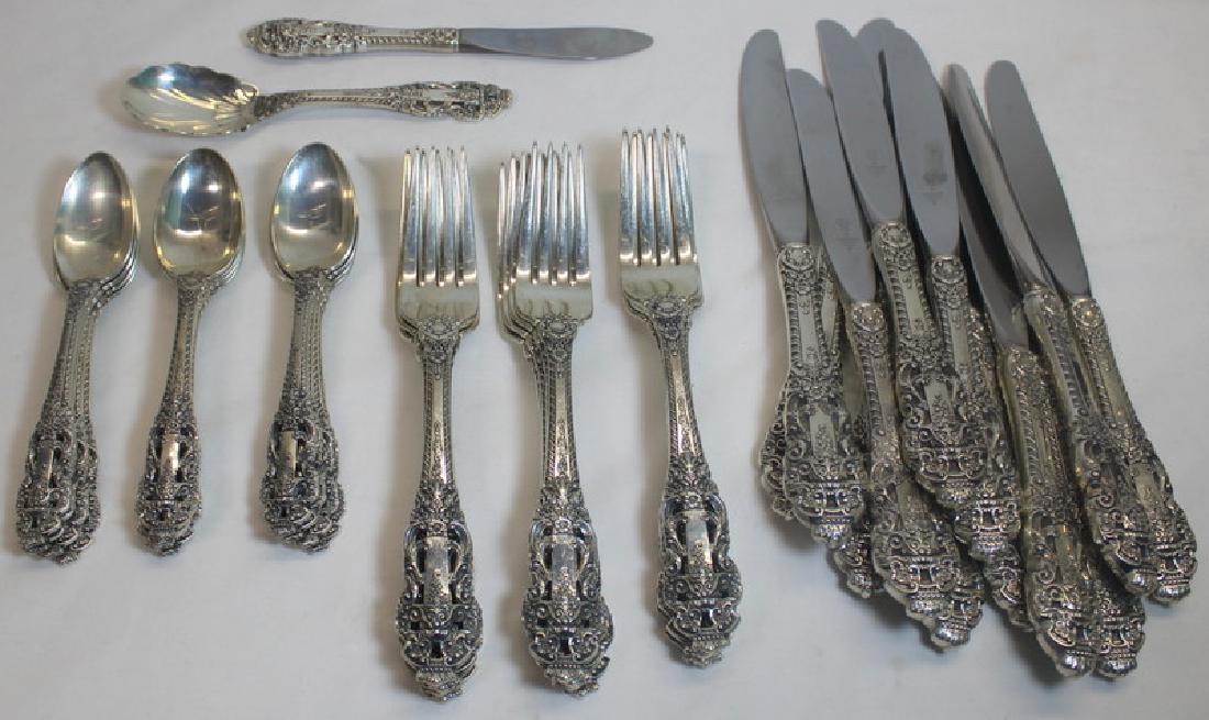 STERLING. 38 Pc. Gorham "Crown Baroque" Flatware. (1 of 6)