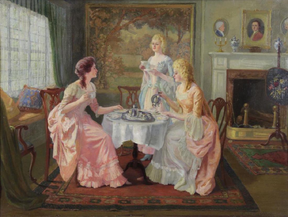 HIRSCHBERG, Carl. Afternoon Tea. Oil on (1 of 10)