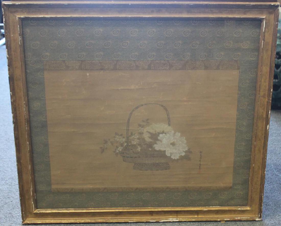 Asian Scroll Painting of Flowers. (1 of 8)