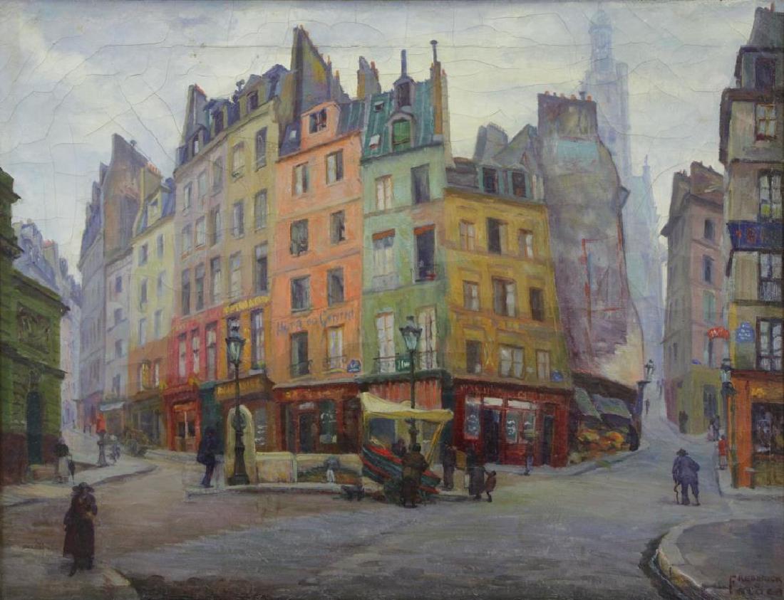 FREDER, Frederick. Oil on Canvas. "Old Paris" (1 of 14)