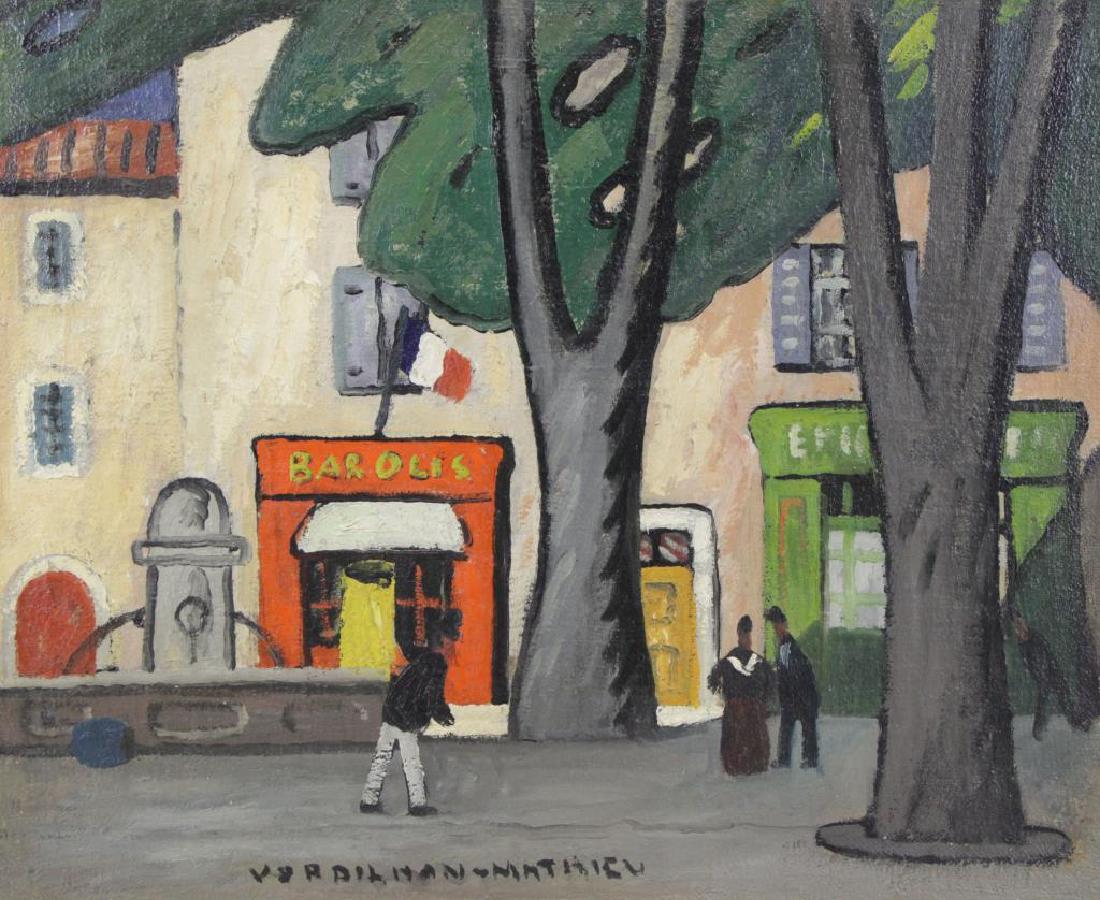 VERDILHAN, Louis-Mathieu. Oil on Canvas. Paysage: de Marseille". Signed lower center. Louis-Mathieu Verdilhan (French, 1875 - 1928). From a Port Chester, NY home. - Dimensions: 23.75" high x 28.75" wide.