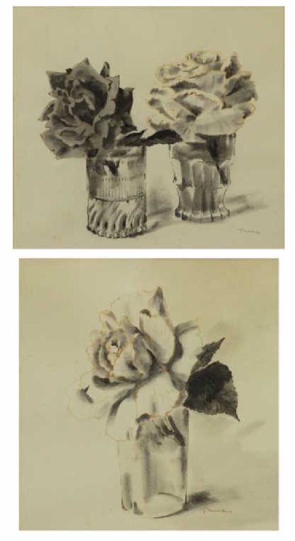 TRUEX, Van Day. Two Ink Wash Drawings on Paper. (1 of 12)