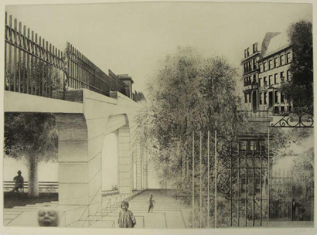 MILTON, Peter. Etching. "Julia Passing" 1967. (1 of 5)