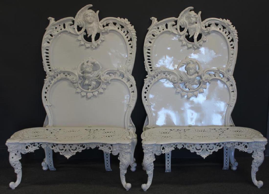 2 Victorian Iron Twin Beds with Benches. (1 of 7)