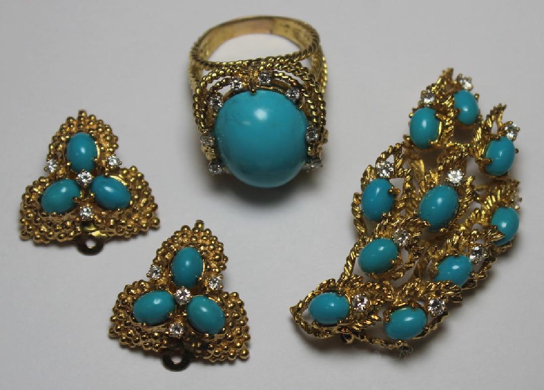 JEWELRY. Turquoise and Diamond Jewelry Suite. (1 of 15)