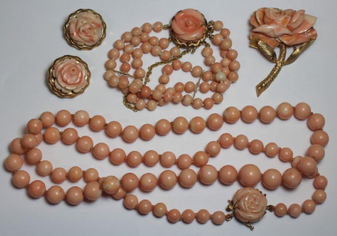JEWELRY. 14kt Gold and Angel Skin Coral Suite. (1 of 14)