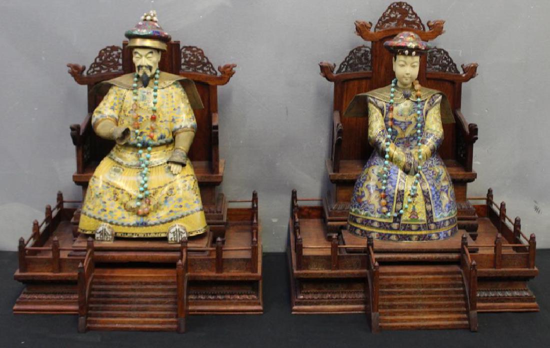 2 Antique Champleve Chinese Ancestoral Sculptures (1 of 13)