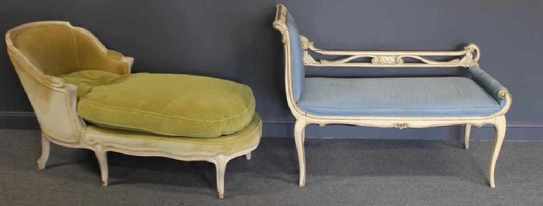 Classical Style Paint and Gilt Decorated Settee (1 of 4)