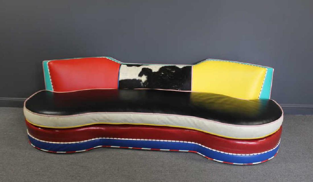 Vintage Decorator Patchwork Leather Sofa. (1 of 7)