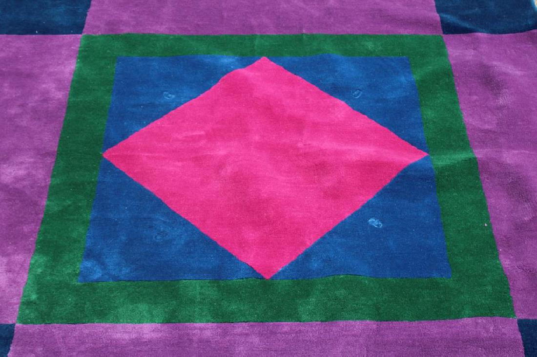Vintage and Decorative Edward Fields Wool Rug with: Abstract Design. From a Long island estate. Dimensions: 7.5' square.