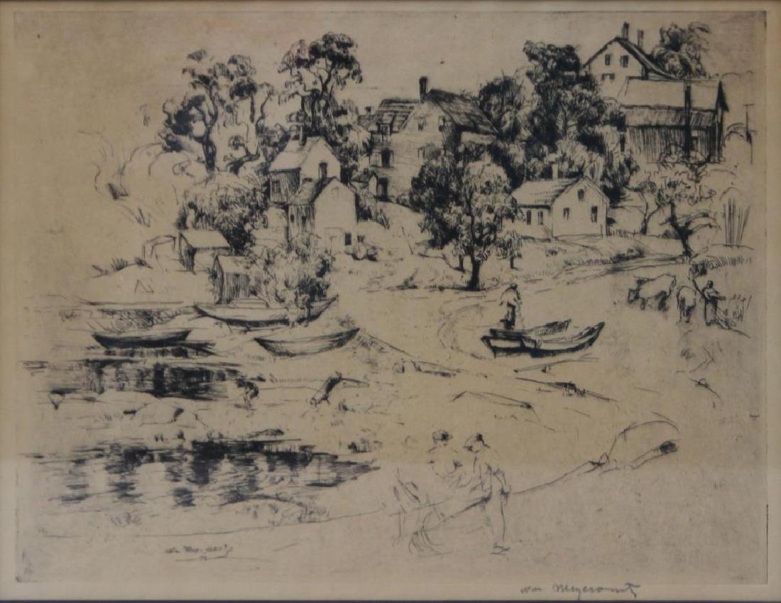 MEYEROWITZ, William. Etching. Coastal Village (1 of 5)