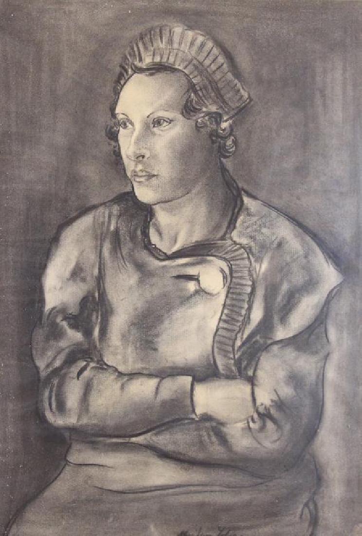 TOBIAS, Abraham. Charcoal on Paper. Portrait of a (1 of 5)