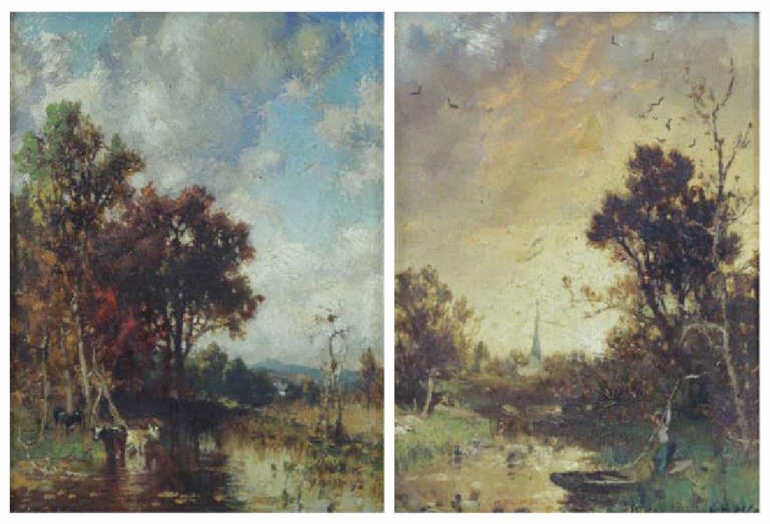 MCCORD, George. Pair of Oil on Board Landscapes. (1 of 9)